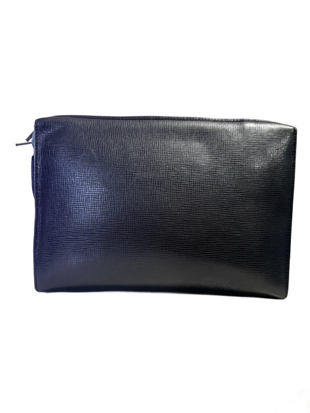 Hunting World Elephant Medallion Black Leather Vanity Clutch Pouch Made in Italy